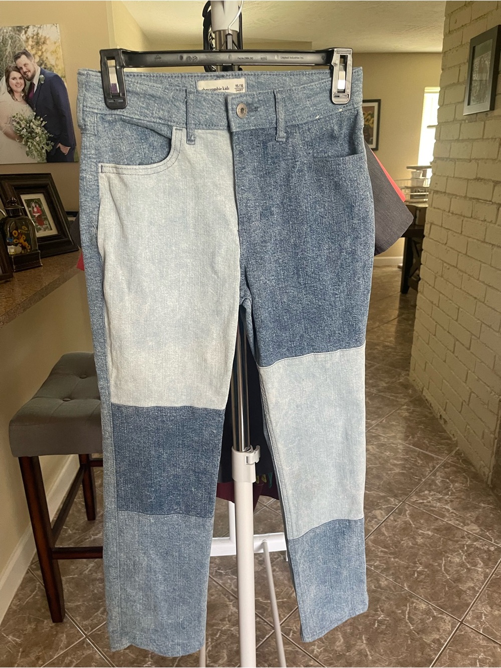 abercrombie‎ kids Two-Tone Patchwork Blue Jeans Size 15/16